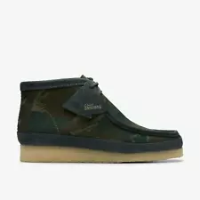 CLARKS ORIGINALS MEN'S SHOES Wallabee Boot Green Camouflage HOT SALE