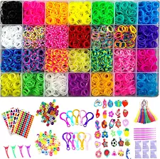 12080+ Loom Bands Kit, Rubber Bands for Bracelet Making Kit DIY Art Craft Kit Gi