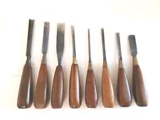 Lot Of 8 Vintage Wood Carving Gouge And Chisels