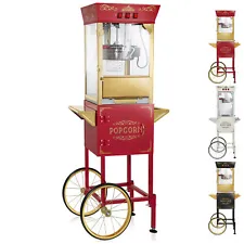 Movie Theater Popcorn Machine Maker Popper with Cart and 10 oz Kettle