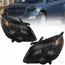 For Chevy Equinox 2010-2015 Headlights Headlamps Assembly Halogen Pair Black