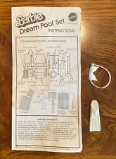 FINAL SALE 1980 Barbie Dream Pool Set Instructions+Fan Club Member Form+Mask+Fin