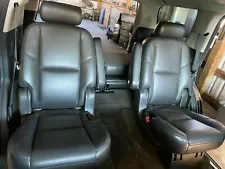 CADILLAC ESCALADE 2007-2014 OEM HEATED POWER FOLD SECOND ROW LEATHER SEATS 101K