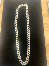 Italian Sterling Silver Cuban Link Chain Necklace Thick 10MM 22 Inch