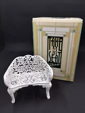 NOS Raine Take a Seat Miniature Chair Painted Metal Garden Bench Dollhouse 1:12