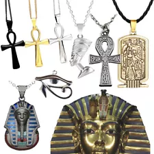 Ancient Egyptian Symbols Ankh Eye Of Horus Pendant Necklace Jewelry