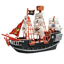 Christmas Gift Toy Pirate Ship Kids Toy Shark Bite Detailed Pirate Ship Playset