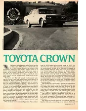 1970 TOYOTA CROWN ~ ORIGINAL 3-PAGE ROAD TEST/ ARTICLE / AD