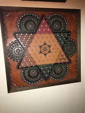 Leather Chinese Checkers Game Board Art Collectible (LOW $0.99 cents shipping)