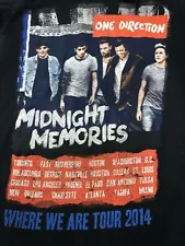 One Direction MIDNIGHT MEMORIES Where We Are Tour 2014 Black All Size Shirt AC61