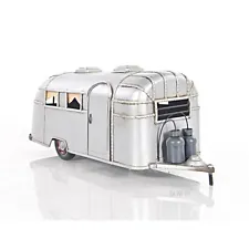 1968 Travel Camping Trailer Metal Scale Model 15" Automotive Camper Decor New