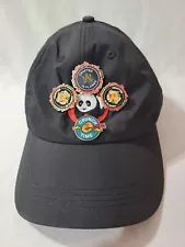 Panda Express Hat Cap Black Adjustable Strap Employee Uniform S/M With 4 Pins!!!