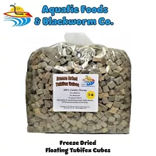 3-lbs Tubifex Worms - Freeze Dried Floating Cubes Tropicals, Marines, Turtles