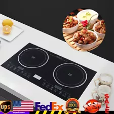 110V Induction Cooktop 2 Burners Electric Hob Cook Top Stove Ceramic Cooktop USA