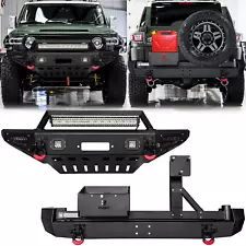 Vijay Front/Rear Bumper W/Winch Plate&Tire Carrier For 07-14 Toyota FJ Cruiser