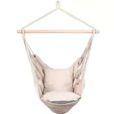 Hammock Swing Chair Hanging Rope Chair Cotton Porch Seat Seating without Pillows