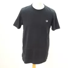 Mens Black Cotton T-Shirt Fred Perry Size L