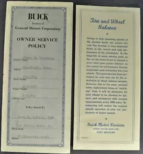 1941 Buick Owner Service Policy Roadmaster Super Century Special Original 41