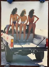 Hot Girl Sexy Babe Vintage Poster 1988 Truck Haulin Nissan Mancave Garage