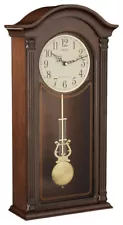 Gold Tone and Arched Wall Clock With Pendulum and Dual Chime