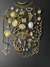 80+ piece lot C -25 Whimsical COSTUME Jewelry Findings. Vintage Jewelry Making