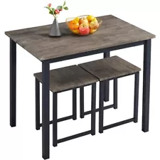 Industrial 3-Piece Dining Table Set, Space Saving Table Set for Kitchen Used