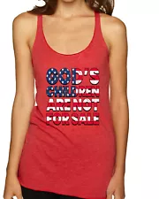 Gods Children Are Not For Sale American Flag Letters Racerback Tank Top