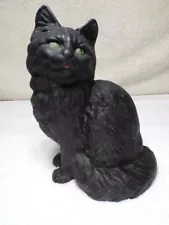 20O/ANTIQUE HUBLEY?? #10 BLACK SITTING CAT/DOORSTOP/ORIGINAL PAINT!