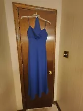 Women formal wedding bridesmaid dress size 4 royal blue with matching scarf