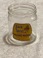 Jack Sprat Salad Style Prepared Mustard Paper Label Glass Jar No Lid