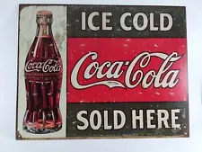 Coke Coca Cola Metal Tin Sign Reproduction 1916 Ice Cold 1299 16" x 13"