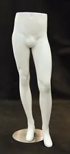 Adult Male Matte White Fiberglass Mannequin Legs Pant Form Display with Base