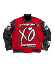 The Weeknd x Jeff Hamilton XO Super Bowl Red LV Handmade Jacket