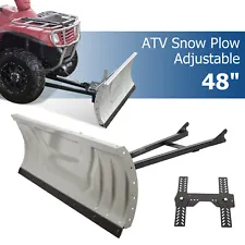 For ATV Snow Plow Adjustable 48" Steel Blade Complete Universal Kit Package