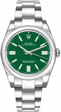 Rolex Oyster Perpetual New 36 Green Dial Midsize Watch 126000 For Sale Online