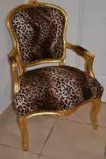 LOUIS XV STYLE ARMCHAIR FRENCH STYLE CHAIR LEOPARD NEW MODEL