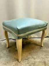 A vintage, wooden, grey, antique style chair