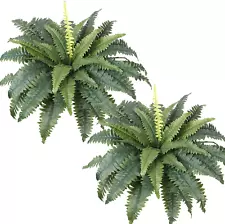 Dremisland Artificial Ferns for Outdoors, Set of 2 Bouquets 30" Diam Large Fake