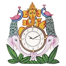 Lord Ganesha Wall Clock Handmade for Home and Office decor Antique design