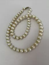 14k Faux Pearl Bead Choker 16” Long