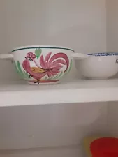 France handpainted cafe au lait bowl rooster