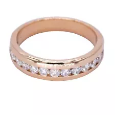 14K yellow gold 0.75CT diamond men's wedding band ring 6.3 grams size 10