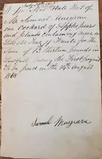 Orchard Sale Contract, 1868, 140 Trees, Apples, Pears, Plums, English, 13 pounds