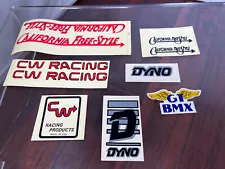 Vintage 80s CW Racing California Freestyle Dyno GT Bmx Sticker Decal Lot