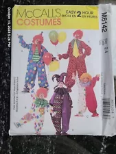 SEW PATTERN Mcall's COSTUME EASY! 2 HR. CLOWN JOKER JUMPSUIT MEDIUM 5/6 CHILD