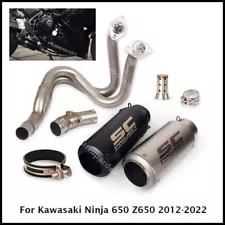 For Kawasaki Ninja 650 Z650 2012-2022 Full System Exhaust Tips Black Header Pipe (For: 2021 Ninja 650)