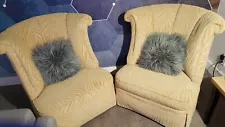 Pair Of Custom Channel Back Chairs