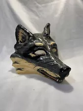 Artisan Crafted Paper Mache Wolf Mask Masque Arrayed Sausalito California