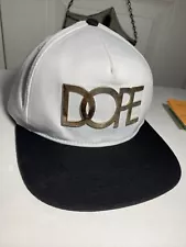 DOPE Brand logo SnapBack White Hat With Faded Gold Letters Adjustable Cap ð¥