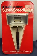 1972 Vintage NOS Gillette Black Super speed Safety Razor S4 Blade Dispenser